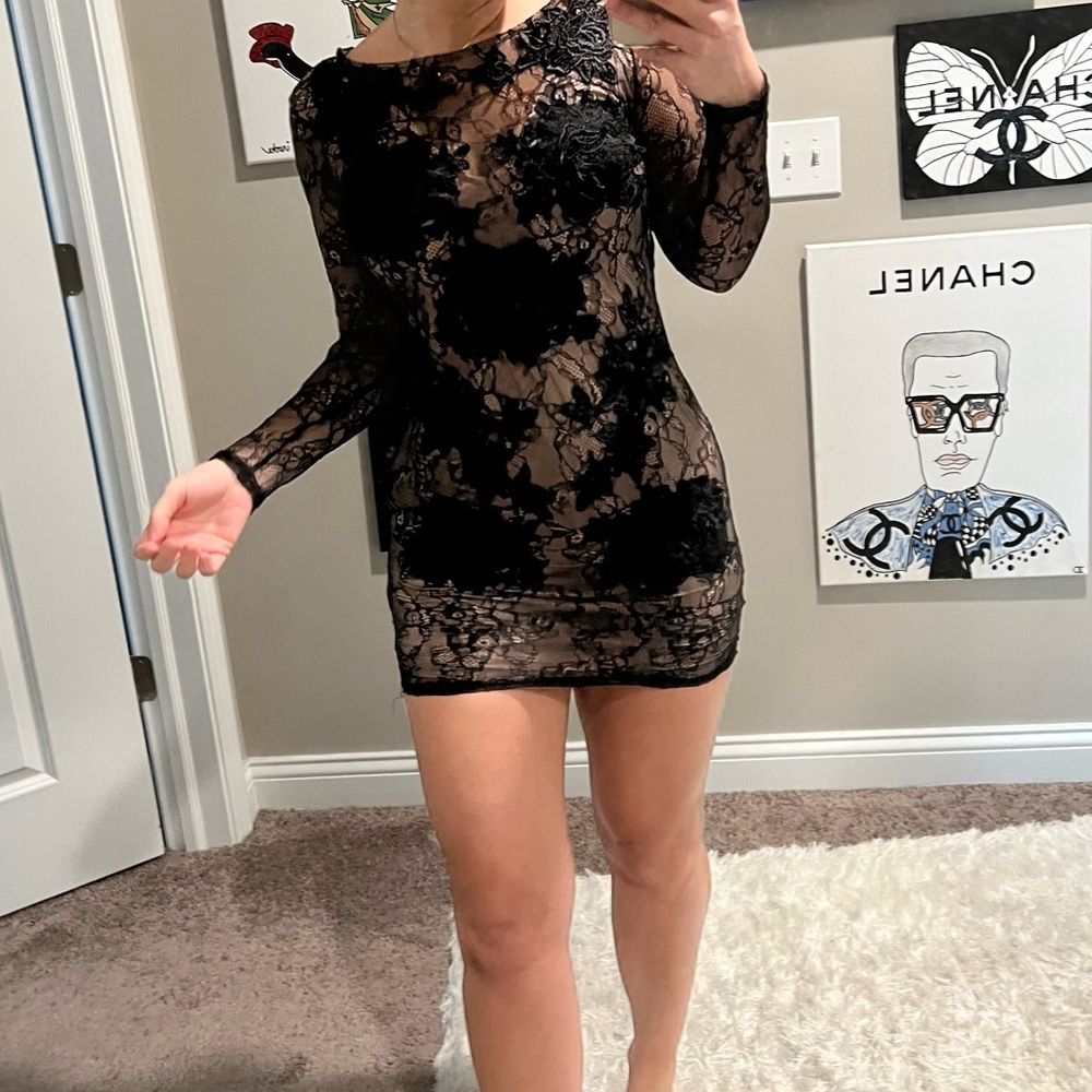 Little black lace dress.